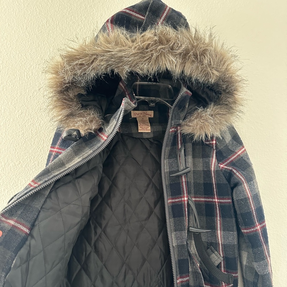 Paris Blues winter coat with fur hood